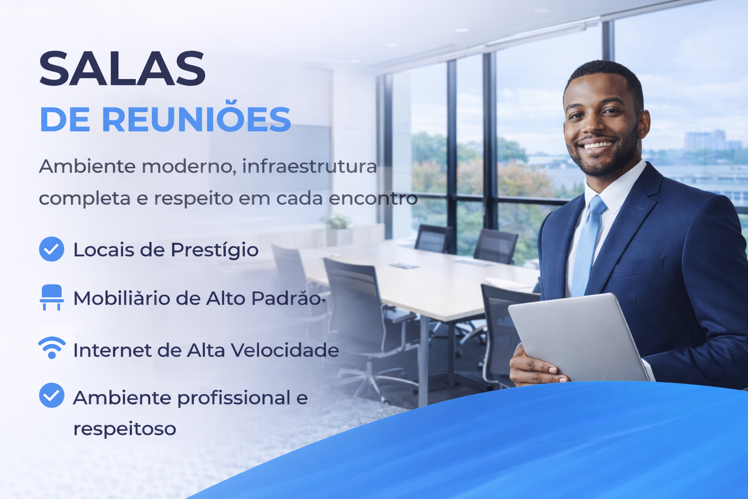 Salas de reuniões equipadas